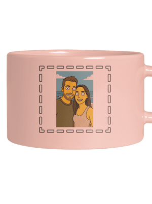 Simpsonovi z vlastní fotky hrnek makronka Pink Macaron