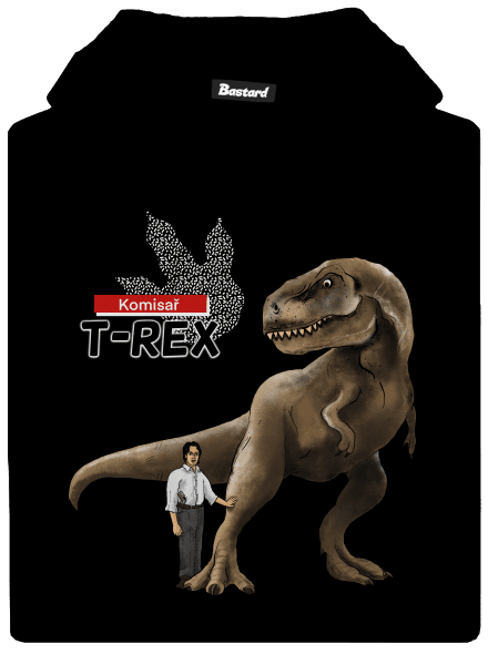 Komisař T-Rex dětská mikina klokanka Black