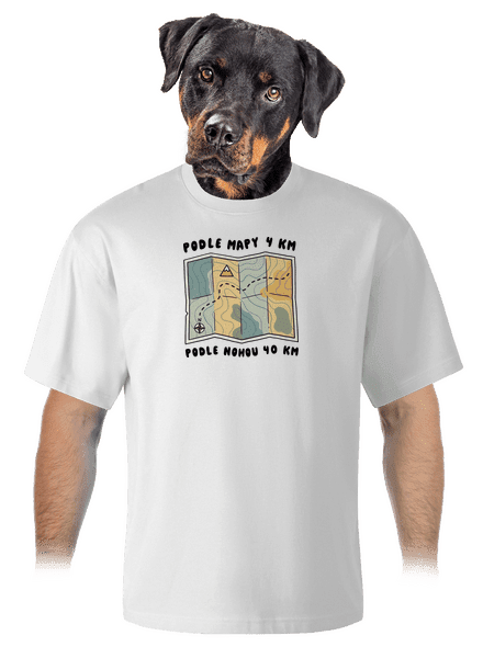Podle mapy 4 km unisex tričko oversized White