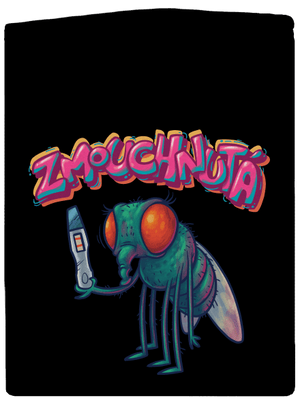 Zmouchnutá pánská mikina na zip Black