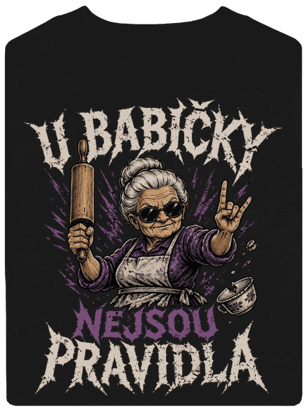 U babičky unisex mikina bez kapuce Black