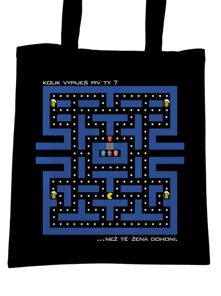 Pac-Man pivo taška Black