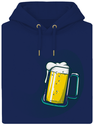 V břiše unisex mikina premium Navy