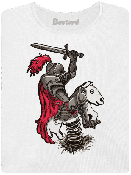 Rytíř dámské tričko s lemem White