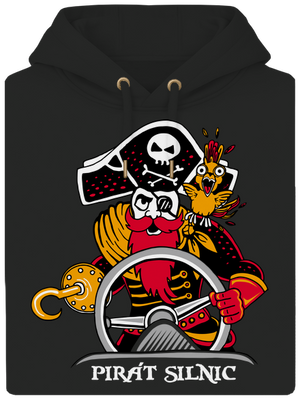 Pirát silnic unisex mikina premium Dark Black