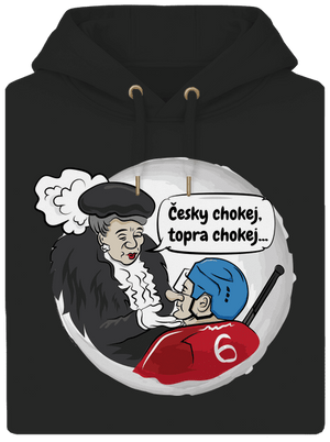 Český hokej unisex mikina premium Dark Black
