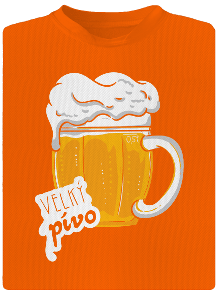 Velký a malý pívo dětské sportovní tričko Neon Orange
