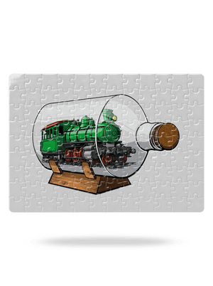 Lokomotiva v láhvi puzzle White