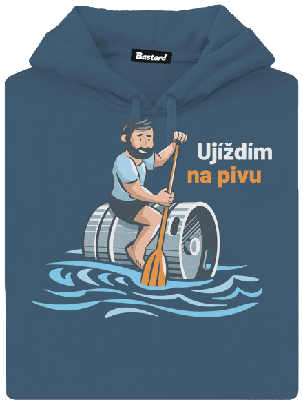 Ujíždím na pivu dámská mikina klokanka Denim