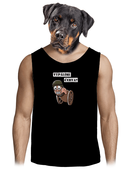Vypálíme červa? pánské tílko Black