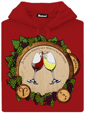 Vinný horoskop: Beran dámská mikina klokanka Red Mal