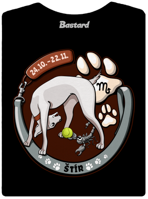 Psí horoskop: Štír dámské tričko s lemem Black