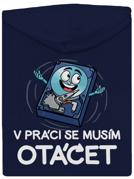 Musím se otáčet pánská mikina na zip Navy