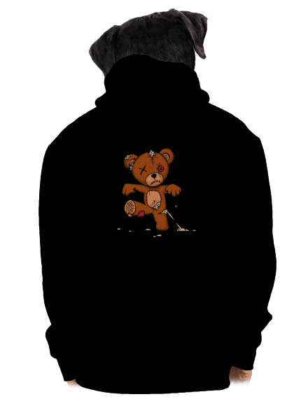 Zombie teddy pánská mikina na zip Black