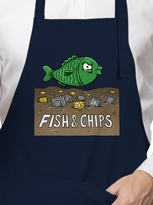 Fish and IT chips zástěra Navy