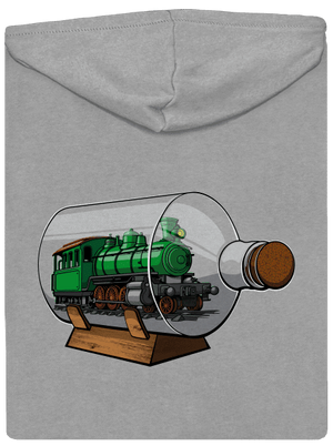 Lokomotiva v láhvi pánská mikina na zip Light Melange