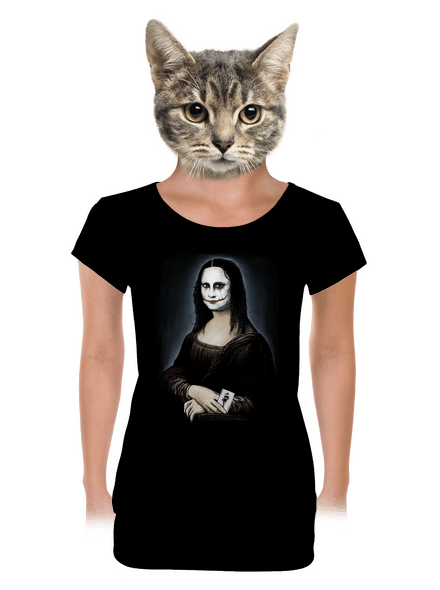 Mona Joker Lisa dámské tričko s lemem Black