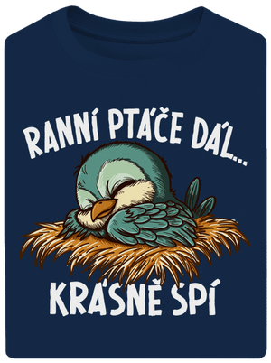 Ranní ptáče spí unisex tričko oversized Midnight Blue