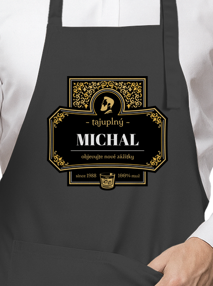 Alkoholová etiketa zástěra Dark Grey