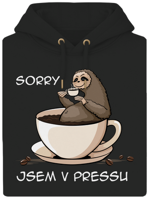 V pressu unisex mikina premium Dark Black