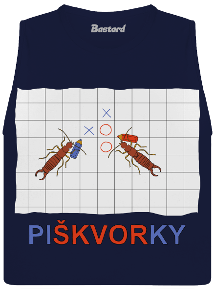 Škvoří piškvorky dámské tílko volné Navy