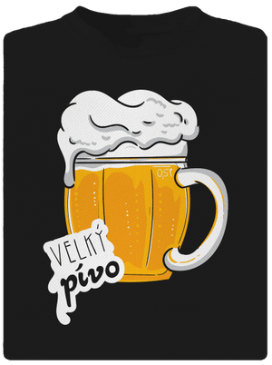 Velký a malý pívo pánské sportovní tričko Black