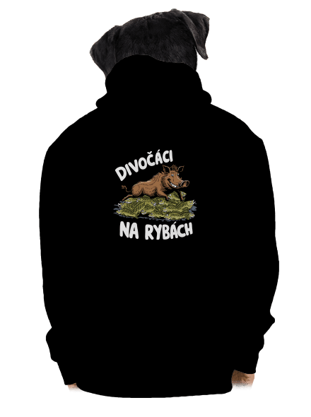 Divočáci na rybách pánská mikina na zip Black