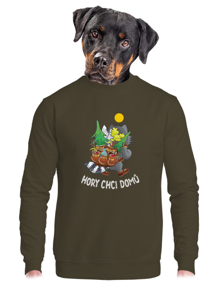 Hory chci domů unisex mikina bez kapuce Urban Khaki