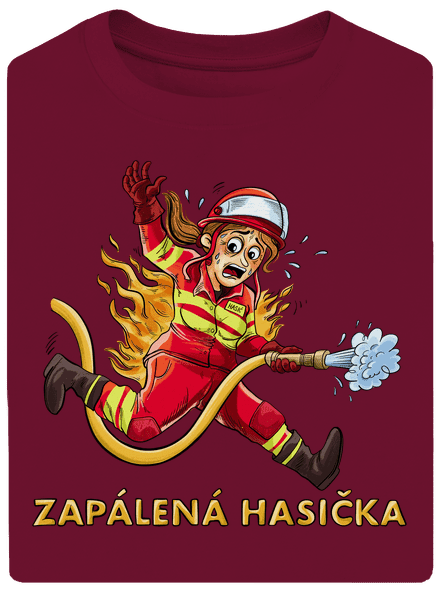 Zapálený hasič a hasička unisex tričko oversized Garnet