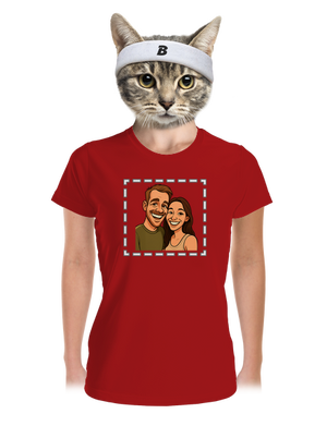 Karikatura z vlastní fotky dámské sportovní tričko Red Mal