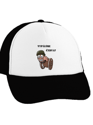 Vypálíme červa? kšiltovka truckerka Black cap