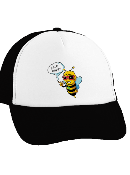 Bee happy kšiltovka truckerka Black cap