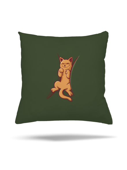 Spící kotě polštář Olive Green