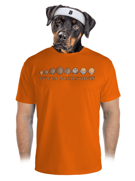 Vývoj nezastavíš pánské sportovní tričko Neon Orange