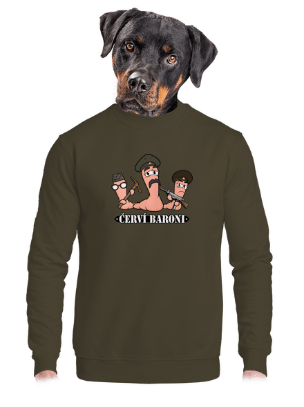 Červí baroni unisex mikina bez kapuce Urban Khaki