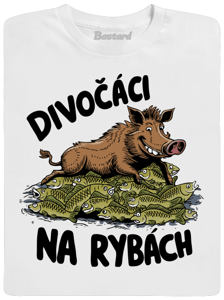 Divočáci na rybách pánské tričko White