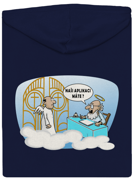 Nebeská aplikace pánská mikina na zip Navy