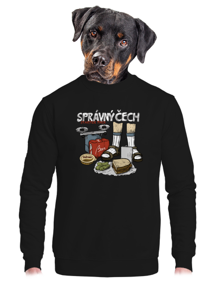 Správný Čech unisex mikina bez kapuce Black