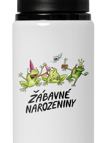 Žábavné narozeniny lahev na vodu White