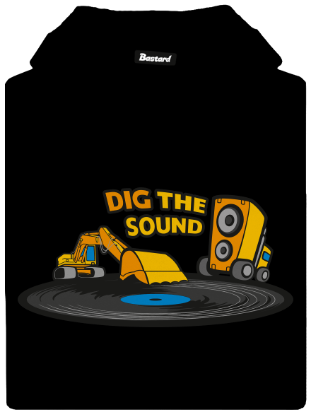 Dig the sound pánská mikina klokanka Black