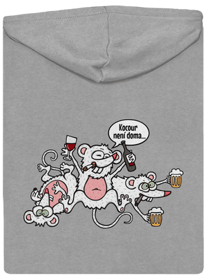 Kocour není doma pánská mikina na zip Light Melange