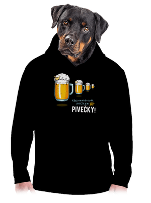 Pivečka pánská mikina klokanka Black