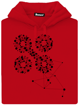 NYX Síť 15 let – černý potisk pánská mikina klokanka Red