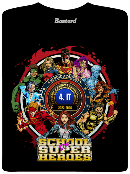 Školní potisk Super school pánské dlouhý rukáv Black