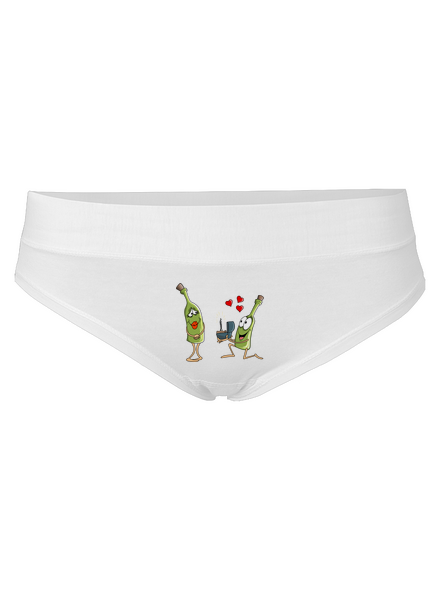 Láska k vínu dámské kalhotky White