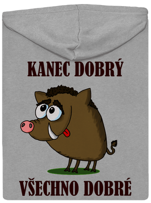 Kanec dobrý pánská mikina na zip Light Melange