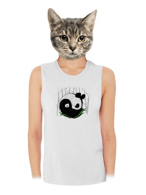 Dvě spící pandy dámské tílko volné White