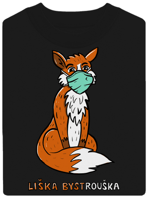Liška Bystrouška unisex mikina bez kapuce Black