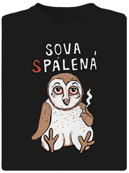 Sova Pálená pánské sportovní tričko Black