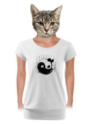 Dvě spící pandy dámské tričko s lemem White